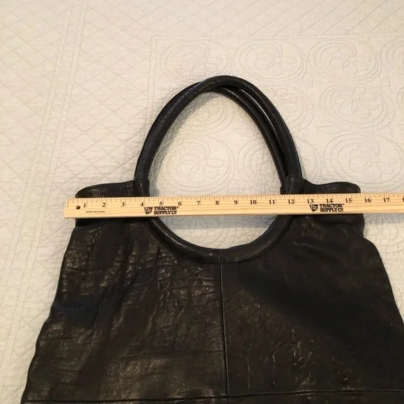 Large leather hobo bag tote shoulder purse. Black Sheep leather. - Picture 8 of 9